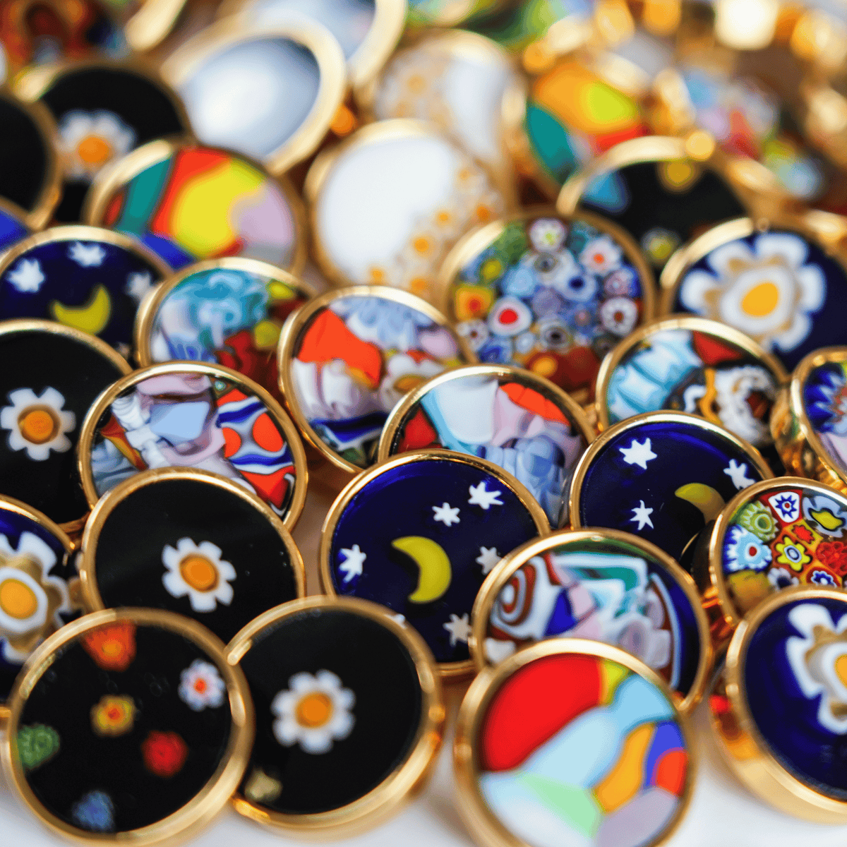 millefiori buttons murano glass