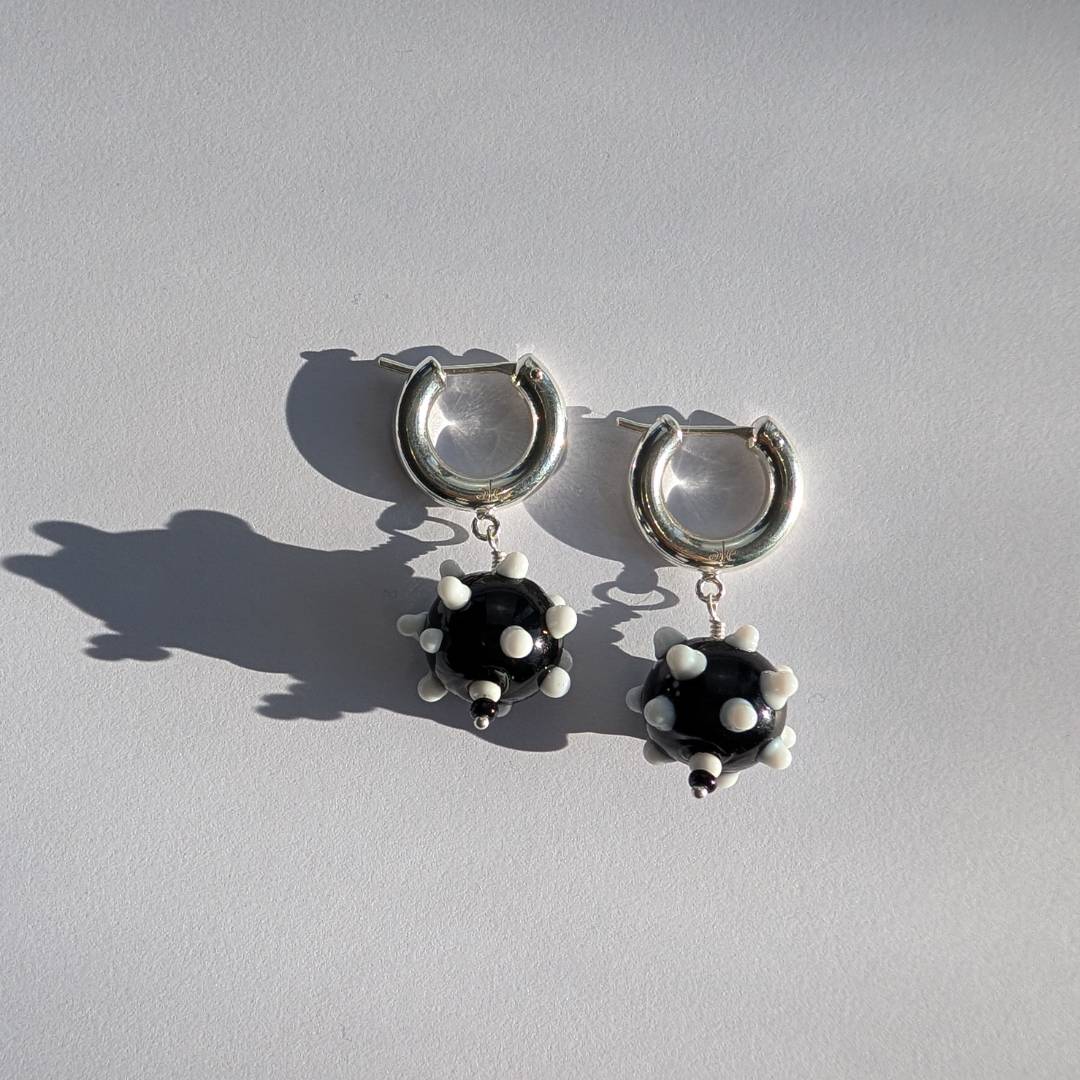 murano glass beads earrings