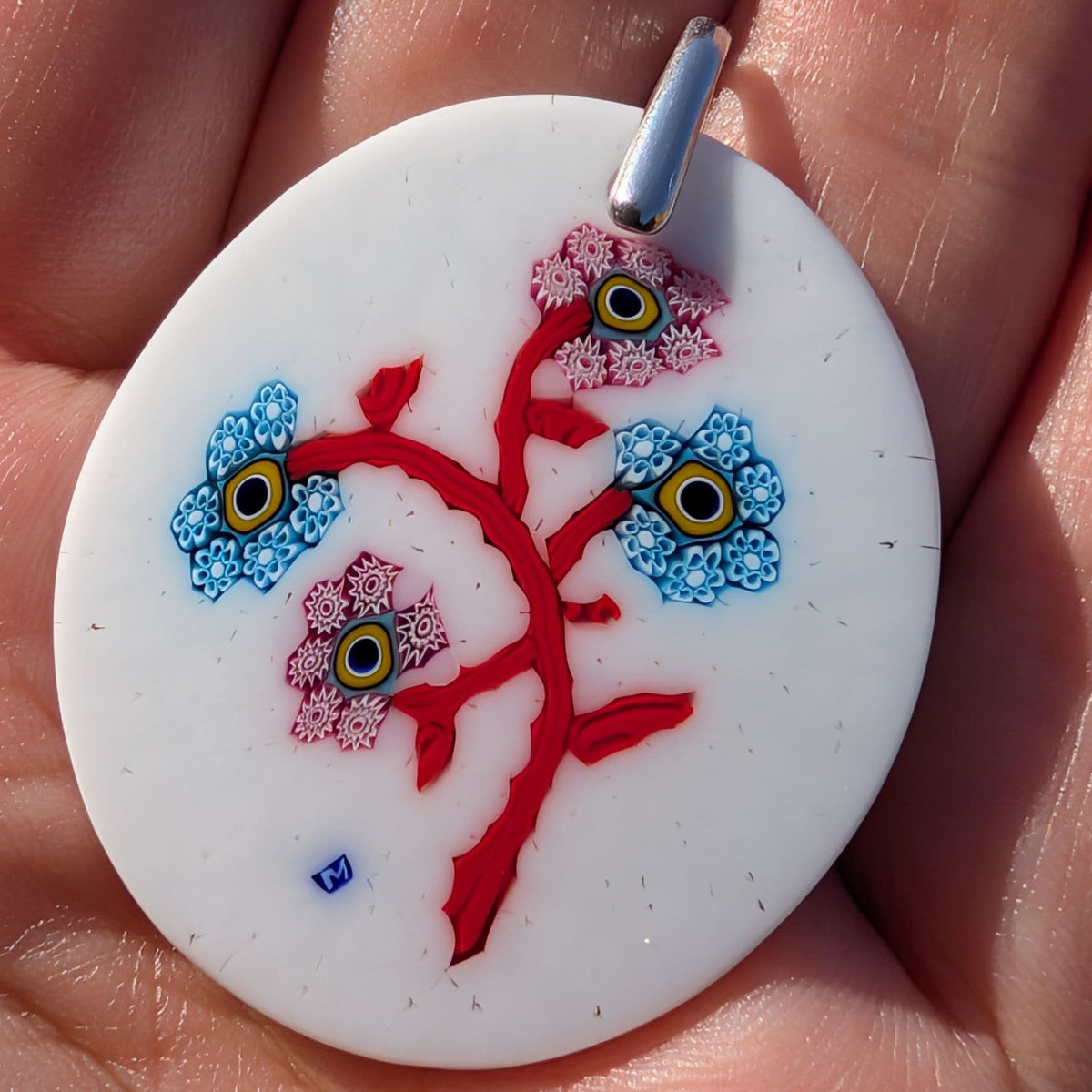 Frida Pendant - Red Cornus Blossom
