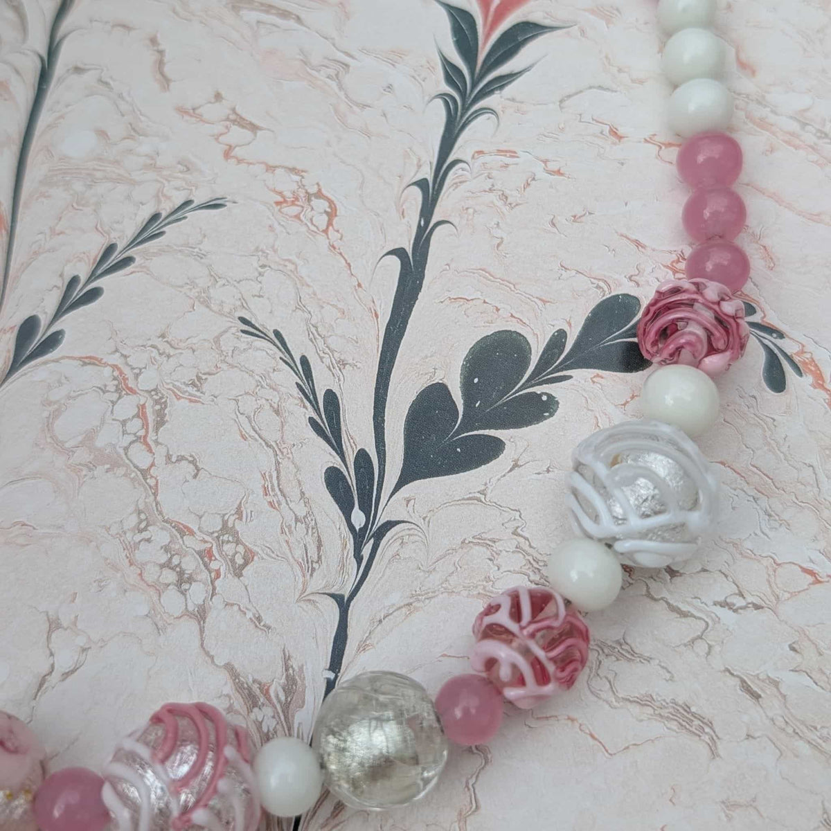 detail of murano glass beads