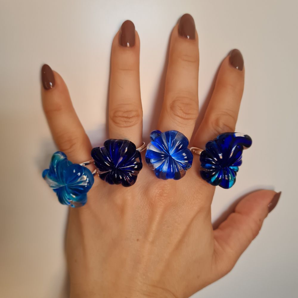 murano glass original rings meringue  sweet jewellery 