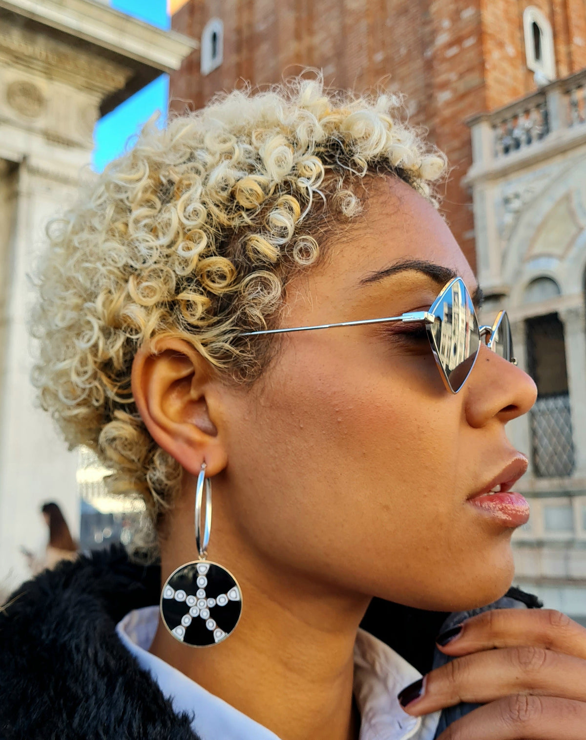 STAR White - Large Drop Earrings
