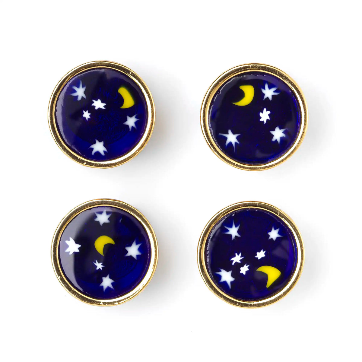 Small Murrina Glass Button - Moonlight Navy