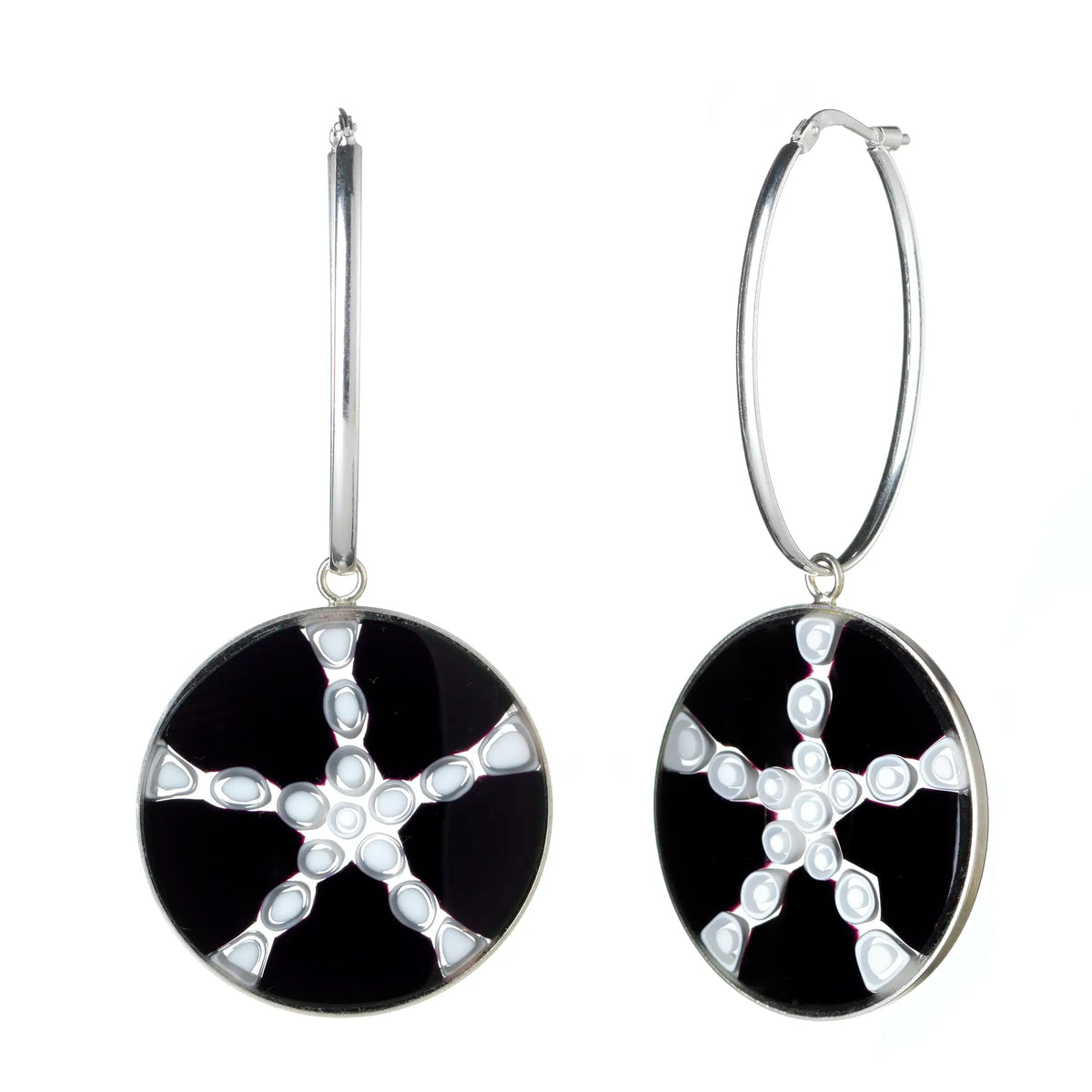 STAR White - Large Drop Earrings