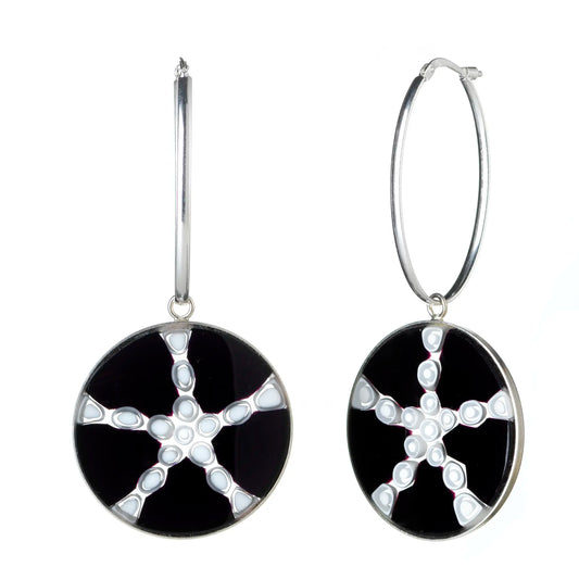 STAR White - Large Drop Earrings